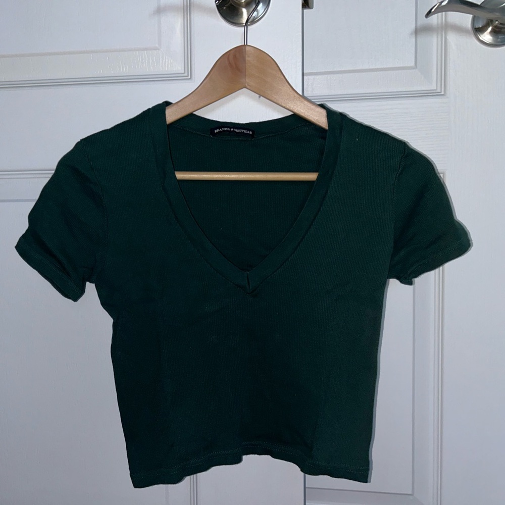 Brandy Melville Ribbed V-Neck Top
